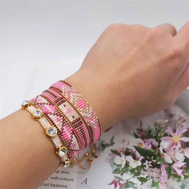 alcalia eclat rose dune bracelet stack