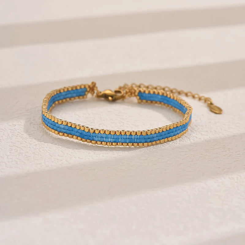 Women'S Bohemia Multilayer Weave Bracelet Adjustable Stainless Steel Chain Miyuki Beads Charm Fashion Jewelry Gift