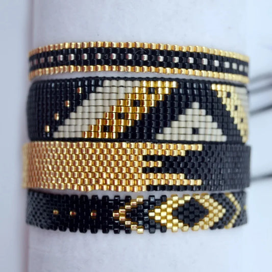 Beaded Bracelet Geometry Bohemia Arrow Pattern Creativity Hand Weaving Adjustable Female Simplicity Rice Bead Bracelet Set